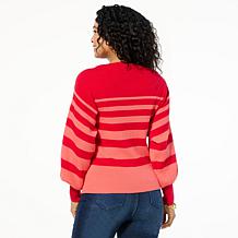 Tower Hill by Christie Brinkley Striped Batwing-Sleeve Sweater