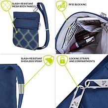 Travelon Classic Anti-Theft Slim Double Zip Crossbody