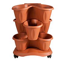 Trifogli 3 Tier Stackable Rolling Planter