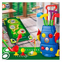 Trimate Toddler Golf Set with 2in1 Cornhole Board