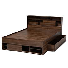 Tristan 1-Drawer Queen Size Platform Storage Bed with Shelves
