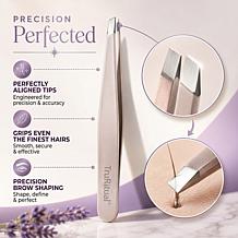 TruRitual 3-Piece Stainless Steel Tweezer Set with Storage Pouch