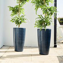 Turquoise Eco-Friendly Resin Stone Faux Ceramic Planter, 2 pc., 22....