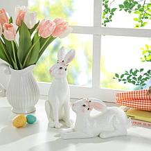 Two-Count Resin Easter Bunny Table Decor