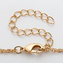 Two-Tone Oval Name And Birthstone Crystal Hearts Pendant