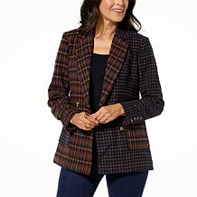 TWRHLL by Christie Brinkley Double-Breasted Blazer with Patch Pockets