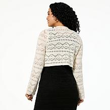 TWRHLL by Christie Brinkley Pointelle Sweater Knit Bolero