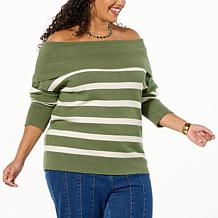 TWRHLL by Christie Brinkley Striped Boatneck Sweater