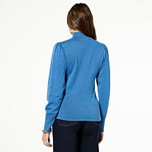 TWRHLL by Christie Brinkley Sweetheart Blouson Sleeve Sweater
