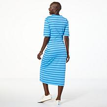 TWRHLL by Christie Brinkley Twist Waist Ponte Dress