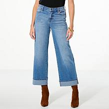 TWRHLL by Christie Brinkley Wide-Leg Cuffed Jean
