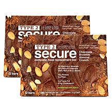 Type 2 Secure Complete Meal Replacement Bars with Stevia - 24-count