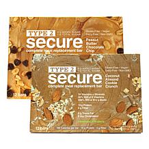 Type 2 Secure Complete Meal Replacement Bars with Stevia - 24-count