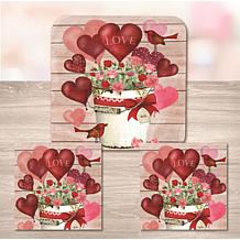 Valentine 6.5x6.5 Artboard Lid/20oz Candle & Coaster Set
