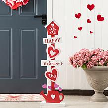 Valentine's Wooden Heart and Love House Porch Decor