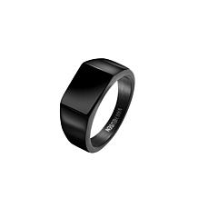 Van Heusen Men's Stainless Steel Black Rectangle Signet Ring