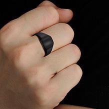 Van Heusen Men's Stainless Steel Black Square Signet Ring
