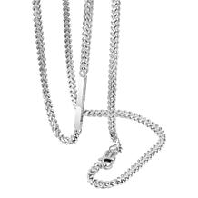 Van Heusen Men's Stainless Steel Franco Chain and Bar Necklace