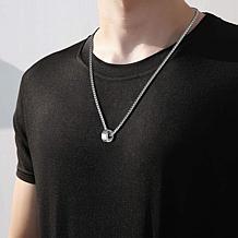 Van Heusen Men's Stainless Steel Octagon Ring Chain Necklace