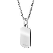Van Heusen Men's Stainless Steel Striped Dog Tag Pendant Necklace