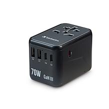 Verbatim UTA-09 Gan III Universal Travel Adapter 70W – USB-C, USB-A