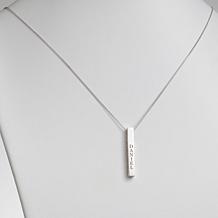 Vertical 4-Sided Engraved Family Name Pendant