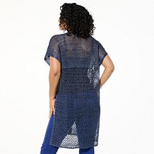 Vince Camuto Knit Crochet Sequined Duster