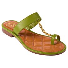 Vince Camuto Lexie Leather Chain Detail Toe Loop Sandal