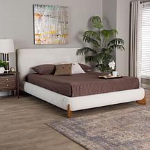 Vinicio Mid-Century Modern Boucle Queen-Size Platform Bed