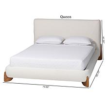 Vinicio Mid-Century Modern Boucle Queen-Size Platform Bed