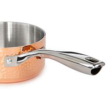 Vintage Hammered Tri-Ply Copper 5.5" Saucepan 1qt. with Lid