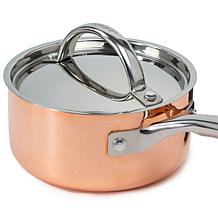 Vintage Polished Tri-Ply Copper 5.5" Saucepan 1qt. with Lid