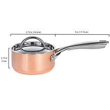 Vintage Polished Tri-Ply Copper 5.5" Saucepan 1qt. with Lid