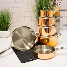 Vintage Polished Tri-Ply Copper Saucepan