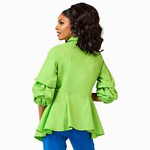 Vivica A. Fox Collection High-Low Blouse with Rhinestone Embellishment