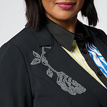 Vivica A. Fox Collection Luxe Knit Embellished Blazer 