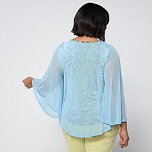 VIVICA A. FOX Collection Overlay Mesh Top