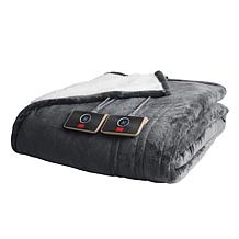 Warm & Cozy Plush to Sherpa Heated Blanket - Twin