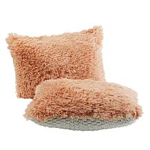 Warm & Cozy Set of 2 Shaggy Lumbar Pillows