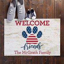 Welcome Friends Patriotic Paw Print Standard Doormat