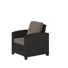 Well Traveled Living Miles Club Chair In Mocha Wicker
