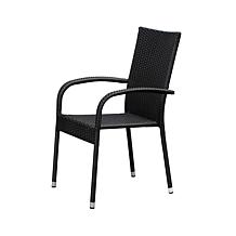 Well Traveled Living Morgan Outdoor Wicker Chair - Black