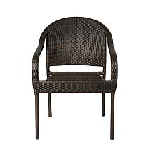 WellTraveledLiving Rhodos Café Stacking Chair Mocha All-Weather Wicker