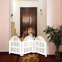 White Adirondack Style 3-Panel Free Standing Pet Gate 48" W