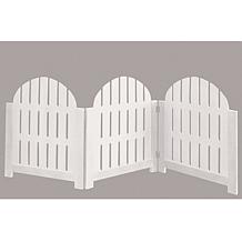 White Adirondack Style 3-Panel Free Standing Pet Gate 48" W