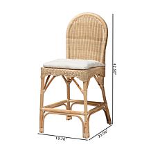Wholesale Interiors bali and pari Bilu Bohemian Rattan Counter Stool