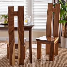 Wholesale Interiors bali and pari Lin Wood Dining Chair Set of 2