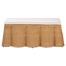 Wholesale Interiors bali and pari Palm Rattan Ottoman w/Cushion Rec