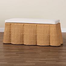 Wholesale Interiors bali and pari Palm Rattan Ottoman w/Cushion Rec
