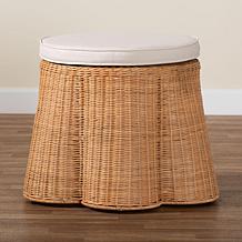 Wholesale Interiors bali and pari Rattan Ottoman w/Cushion Round Sm